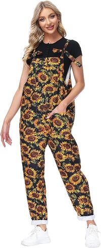 YADMISU Women's Casual Baggy Overalls Jumpsuit Summer Sleeveless Suspender Romper Pants with Pockets in Kuwait