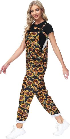 YADMISU Women's Casual Baggy Overalls Jumpsuit Summer Sleeveless Suspender Romper Pants with Pockets in Kuwait