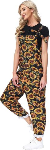 YADMISU Women's Casual Baggy Overalls Jumpsuit Summer Sleeveless Suspender Romper Pants with Pockets in Kuwait