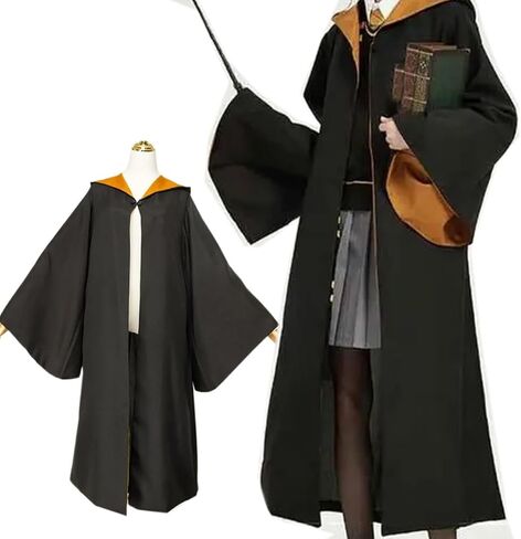 YAQIZENG عباءة الساحر زي الساحر مع غطاء للرأس، أزياء الهالوين التنكرية، إكسسوار أزياء للمراهقين والبالغين، مقاس متوسط in Kuwait