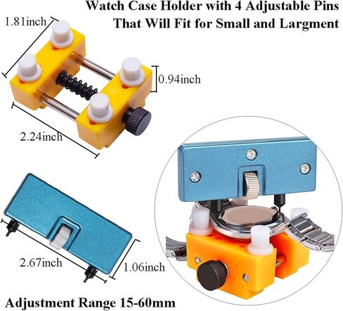 Aokelily Watch Battery Replacement Tool Kit with 11 Pcs of Watch Back Remover Tools for for Watch Back Remover Opener and Watch Repair Silver in Kuwait