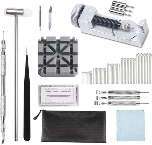 Aokelily Watch Link Removal Tool Kit, 522PCS in 1 Watch Repair Kit, Spring Bar Tool, Watch Tool Kit, Watch Band Strap Remover with 3 Extra Pins 4 Tips Pins 360PCS Link Pins in Kuwait