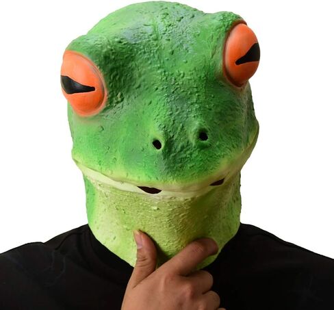 Party Story Frog Mask Halloween Cosplay Costume Latex Animal Head Masks for Adults Party Decoration Props in Kuwait