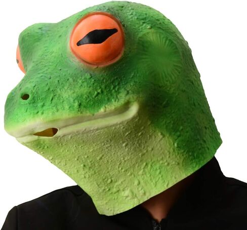 Party Story Frog Mask Halloween Cosplay Costume Latex Animal Head Masks for Adults Party Decoration Props in Kuwait