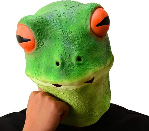 Party Story Frog Mask Halloween Cosplay Costume Latex Animal Head Masks for Adults Party Decoration Props in Kuwait