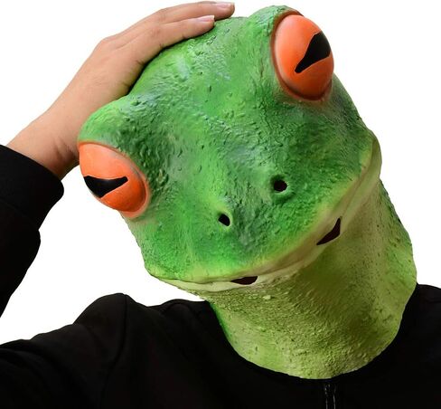 Party Story Frog Mask Halloween Cosplay Costume Latex Animal Head Masks for Adults Party Decoration Props in Kuwait