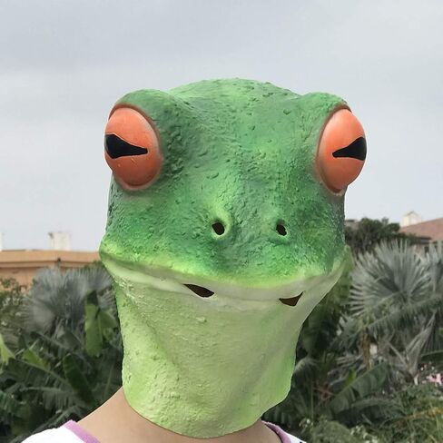 Party Story Frog Mask Halloween Cosplay Costume Latex Animal Head Masks for Adults Party Decoration Props in Kuwait