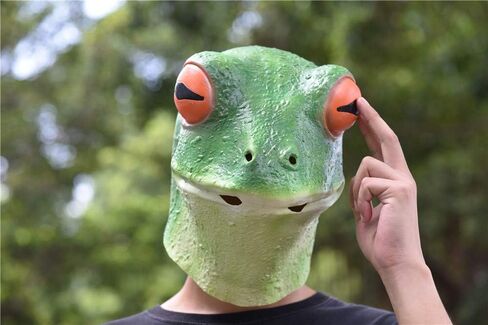 Party Story Frog Mask Halloween Cosplay Costume Latex Animal Head Masks for Adults Party Decoration Props in Kuwait