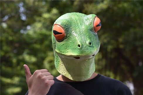 Party Story Frog Mask Halloween Cosplay Costume Latex Animal Head Masks for Adults Party Decoration Props in Kuwait