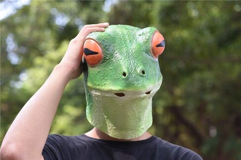 Party Story Frog Mask Halloween Cosplay Costume Latex Animal Head Masks for Adults Party Decoration Props in Kuwait