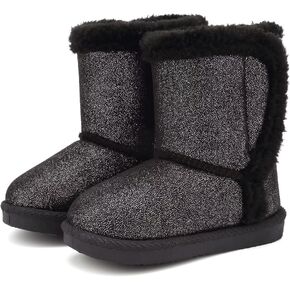 CIOR Toddler Snow Boots for Girls Boys Winter Warm Kids Button Boots Outdoor Shoes