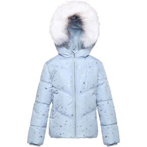 Rokka&Rolla Girls' Heavyweight Puffer Jacket Quilted Winter Coat with Hooded Faux Fur