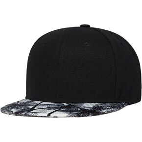 Quanhaigou Snapback Hat for Men Women,Hip Hop Style Colorful Flat Bill Hats Teens Adjustable Baseball Cap