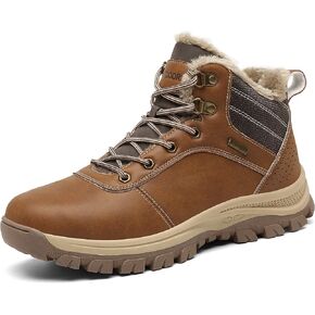 TSIODFO Men's Boots Winter Waterproof Leather Outdoor Hiking Shoes