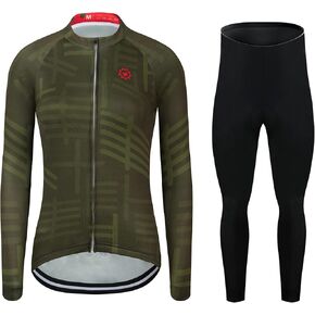 GCRFL Winter Women's Cycling Jersey Sets Thermal Fleece Long Sleeve Bike Jersey + Long Bib Pants, Cycling Set For Women