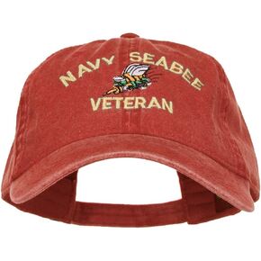 e4Hats.com قبعة مغسولة مطرزة عسكرية تابعة للبحرية الأمريكية Seabee in Kuwait