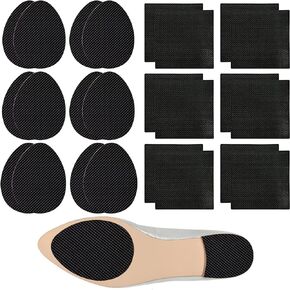 وسائد أحذية مضادة للانزلاق، 24 قطعة من المقابض المضادة للانزلاق لأحذية الكعب، وسائد أحذية مطاطية سوداء لاصقة، واقيات للكعب من أجل الأحذية على الجزء السفلي للنساء، أسود، 12 زوج (عبوة من 1) in Kuwait
