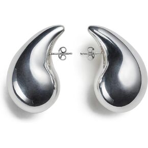 RIFFIN Designer Drop Earrings Dupes 18K Gold | 925 Sterling Silver Ultra Lightweight Extra Large Hoops for Women Girls