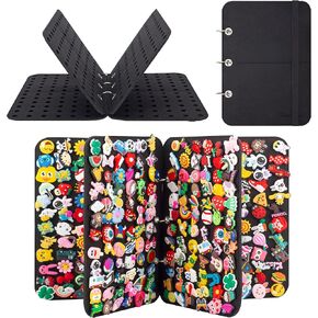 PACMAXI Shoe Charms Display Holder, Croc Charm Organizer, Shoe Charm Collection Booklet (Not Include Any Accessories)