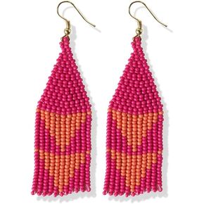 INK+ALLOY Women's Beaded Boho Earrings Lennon Fringe Seed Bead Dangle Statement Earrings Handmade Jewelry for the Modern Bohemian, 3.25-Inch