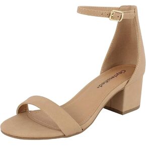 City Classified Women's Block Open Toe Ankle Strap Heeled Sandals