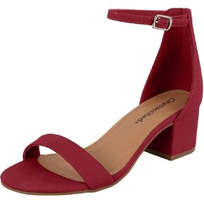 City Classified Women's Block Open Toe Ankle Strap Heeled Sandals in Kuwait