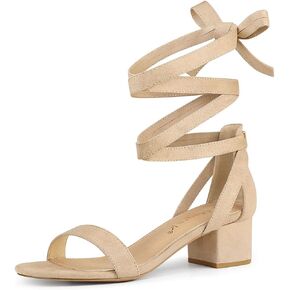 Allegra K Women's Open Toe Block Heel Lace Up Heels Heel Sandals in Saudi Arabia