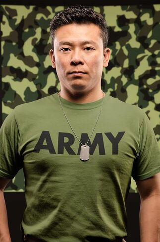 تي شيرت الجيش الرجالي | التدريب العسكري PT ممارسة التمارين الرياضية المحاربين القدامى خدمة دعم الأسرة الدافع in Kuwait