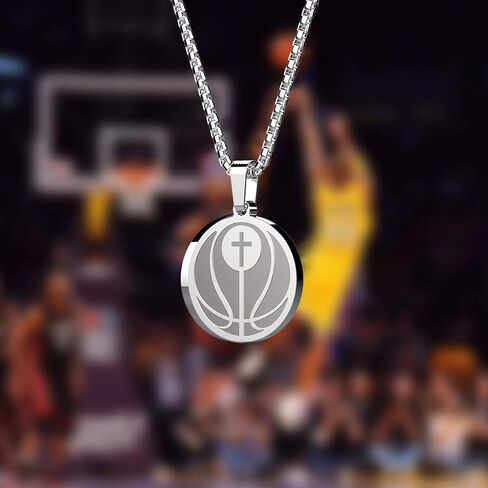 Phoenix Angela Sports Pendant Necklace Baseball Football Soccer Basketball Volleyball Team Coach Gift Inspirational Pendant for Boys Girls in Kuwait