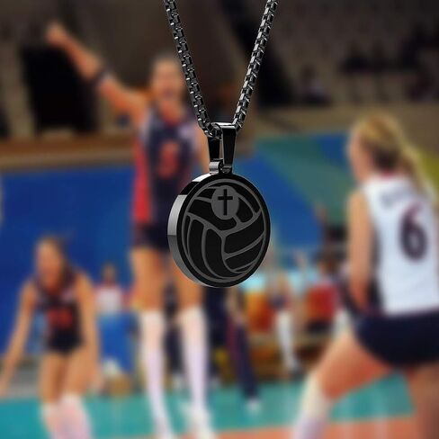 Phoenix Angela Sports Pendant Necklace Baseball Football Soccer Basketball Volleyball Team Coach Gift Inspirational Pendant for Boys Girls in Kuwait