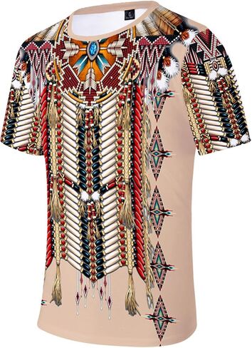 SIAOMA Unisex Native American Short Sleeve Tees Native Indians T-Shirt for Men in Kuwait