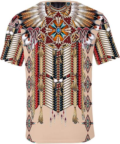 SIAOMA Unisex Native American Short Sleeve Tees Native Indians T-Shirt for Men in Kuwait