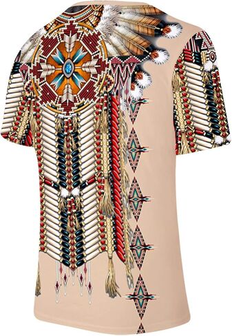 SIAOMA Unisex Native American Short Sleeve Tees Native Indians T-Shirt for Men in Kuwait