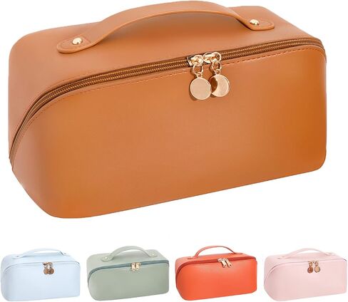 sharks shock Travel Makeup Bag, Cosmetic Bag for Purse,Multifunctional Storage Cosmetic Bags for Women Girls Zipper Pouch Makeup Organizer Waterproof (Vibrant orange) in Saudi Arabia