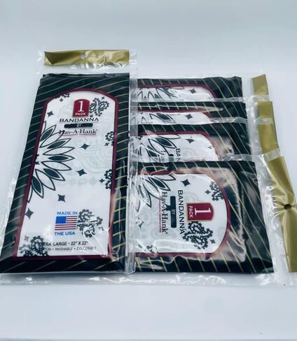 Hav-A-Hank Paisley Bandana 100% Cotton/USA Made 22" Military Army Trainmen Paisley (5 pack) (BK-NV-RD-CH-WH) in Saudi Arabia