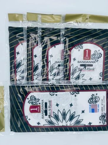 Hav-A-Hank Paisley Bandana 100% Cotton/USA Made 22" Military Army Trainmen Paisley (5 pack) (BK-NV-RD-CH-WH) in Saudi Arabia