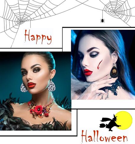 Honsny 9-16 زوجًا من أقراط الهالوين للنساء قطرة الماء من جلد اليقطين العنكبوت أقراط خفيفة الوزن مخصصة مضيئة من الجلد الصناعي in Kuwait