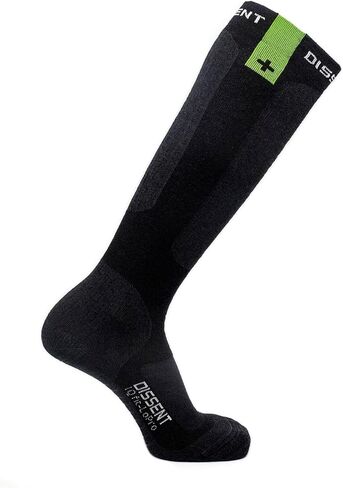 جوارب DISSENT Iq Fit LoPro عالية الأداء ومبطنة ودافئة فوق ربلة الساق طوال اليوم من صوف ميرينو للتزلج in Kuwait