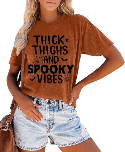 Spooky Season Shirt Women Halloween T-Shirt Funny Witch Bat Graphic Tee Short Sleeve Fall Shirt Tops in Kuwait