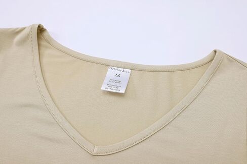 OThread & Co. Women's Long Sleeve V-Neck Crop Top Basic Comfy Stretch Tee in Kuwait
