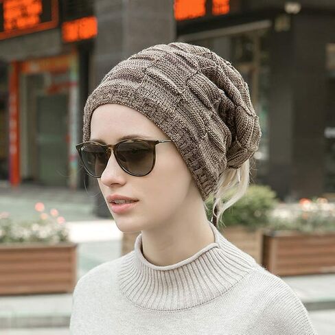YOJEE Pony Tail Beanie Dread Beanie Knit Loop Scarf Neckerchief Dreadlocks Hat in Kuwait