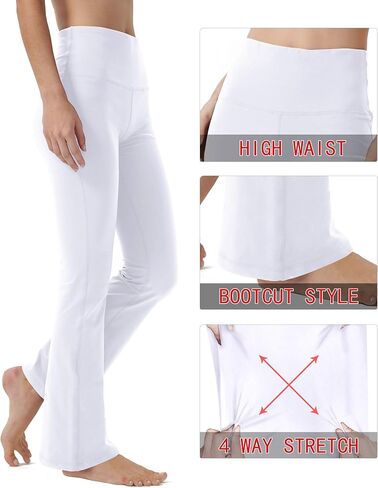 سراويل اليوجا Keolorn Bootcut للنساء سراويل عالية الخصر للتمرين للنساء سراويل عمل Bootleg للتحكم في البطن in Kuwait