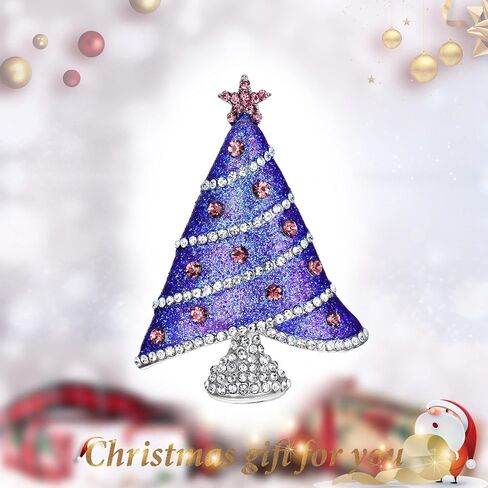 بروش شجرة عيد الميلاد على شكل نجمة لامعة من EVER FAITH كريستال نمساوي in Kuwait
