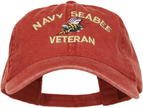 e4Hats.com قبعة مغسولة مطرزة عسكرية تابعة للبحرية الأمريكية Seabee in Saudi Arabia