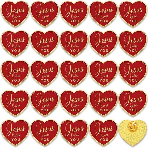 Tondiamo 50 Pieces Religious Jesus Pins Bulk Christian Favors Includes Jesus Loves You Sign Lapel Pin Brooches for Women Men Church Gifts Charms Presents for Family Reunion Party Christmas Favors in Kuwait