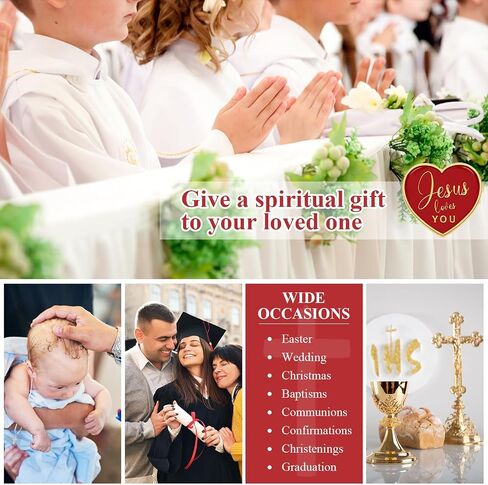 Tondiamo 50 Pieces Religious Jesus Pins Bulk Christian Favors Includes Jesus Loves You Sign Lapel Pin Brooches for Women Men Church Gifts Charms Presents for Family Reunion Party Christmas Favors in Kuwait
