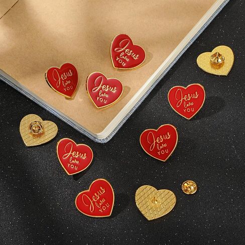 Tondiamo 50 Pieces Religious Jesus Pins Bulk Christian Favors Includes Jesus Loves You Sign Lapel Pin Brooches for Women Men Church Gifts Charms Presents for Family Reunion Party Christmas Favors in Kuwait