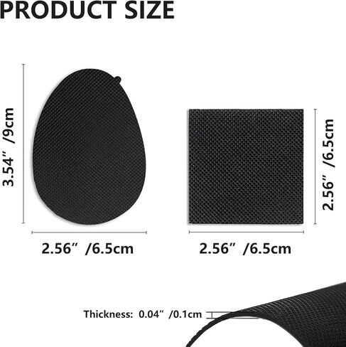 وسائد أحذية مضادة للانزلاق، 24 قطعة من المقابض المضادة للانزلاق لأحذية الكعب، وسائد أحذية مطاطية سوداء لاصقة، واقيات للكعب من أجل الأحذية على الجزء السفلي للنساء، أسود، 12 زوج (عبوة من 1) in Kuwait