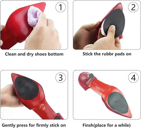 وسائد أحذية مضادة للانزلاق، 24 قطعة من المقابض المضادة للانزلاق لأحذية الكعب، وسائد أحذية مطاطية سوداء لاصقة، واقيات للكعب من أجل الأحذية على الجزء السفلي للنساء، أسود، 12 زوج (عبوة من 1) in Kuwait