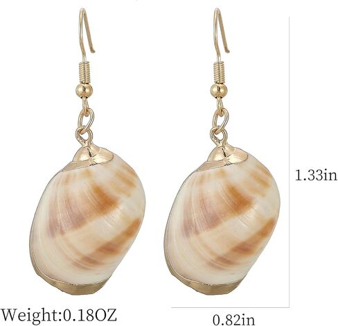 أقراط متدلية من Lureme Beach Jewelry كاجوال على شكل صدفة صدف للنساء والفتيات (er006199) in Kuwait